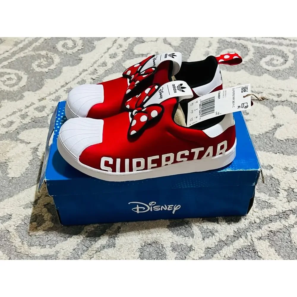 NWT❤️Adidas Originals Girls Disney Minnie Mouse Superstar 360 sz2.5